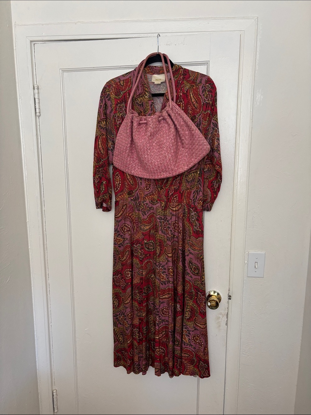 Pink Paisley Long Sleeve Maxi Dress- Anthropologie- Maeve